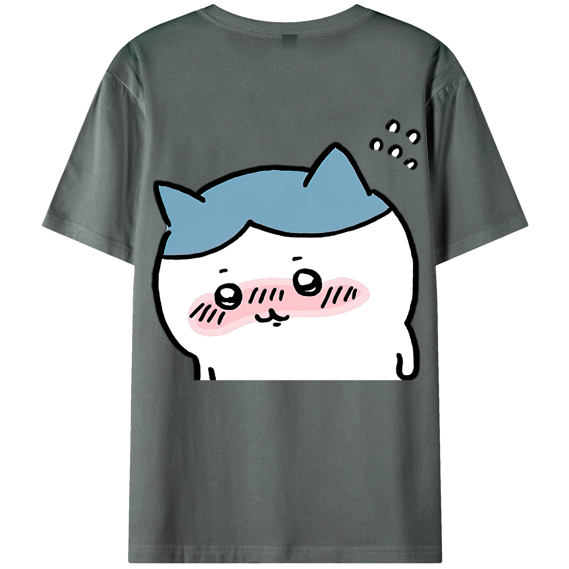 （画像用） ちいかわ ハチワレ Chii-kawa hachiware 綿100％ メンズ半袖Tシャツ（バックプリント） 通気性